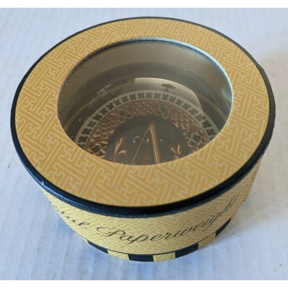 Vintage Punch Studio Crystal Paperweight A Monogrammed 3.5" Made In France - Picture 6 of 8